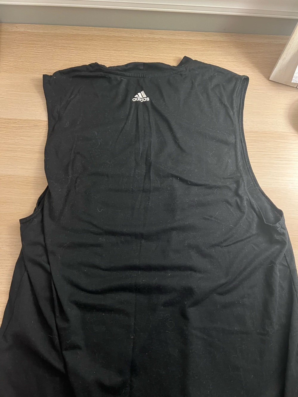 adidas Black Tee with White Wordmark - Picture 2 of 3